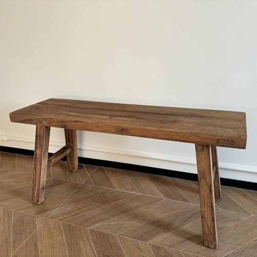 Farmhouse Solid Wood Bench, Rustic Natural Dining & Entryway Seat 180cm