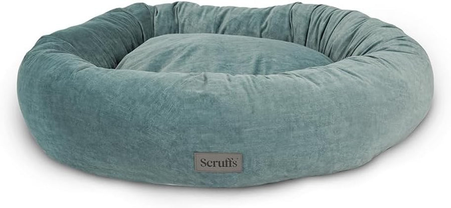XXL Ring Dog Bed 85cm Washable Velvet Lake Teal