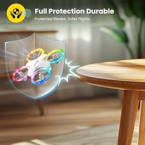 Mini RC Drone for Kids with LED Lights, 360° Flips, Easy Flight, 21 Mins