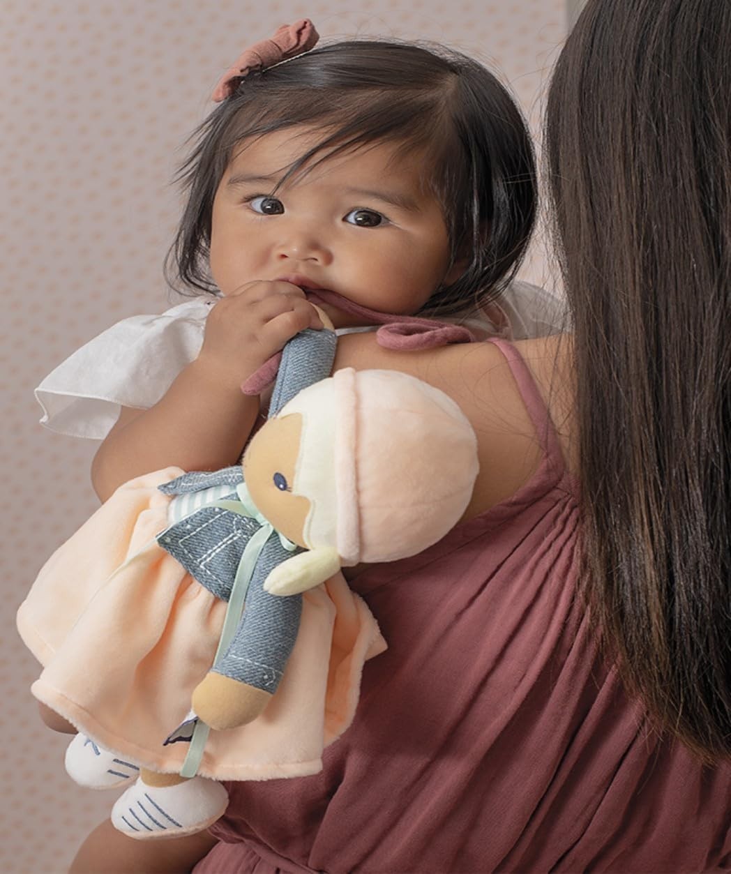 25cm Soft Fabric Baby Doll Modern Style Cuddly First Doll Name Ribbon Gift