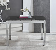 Extending Glass Dining Table 110-170cm Black Modern Rectangular (Table Only)