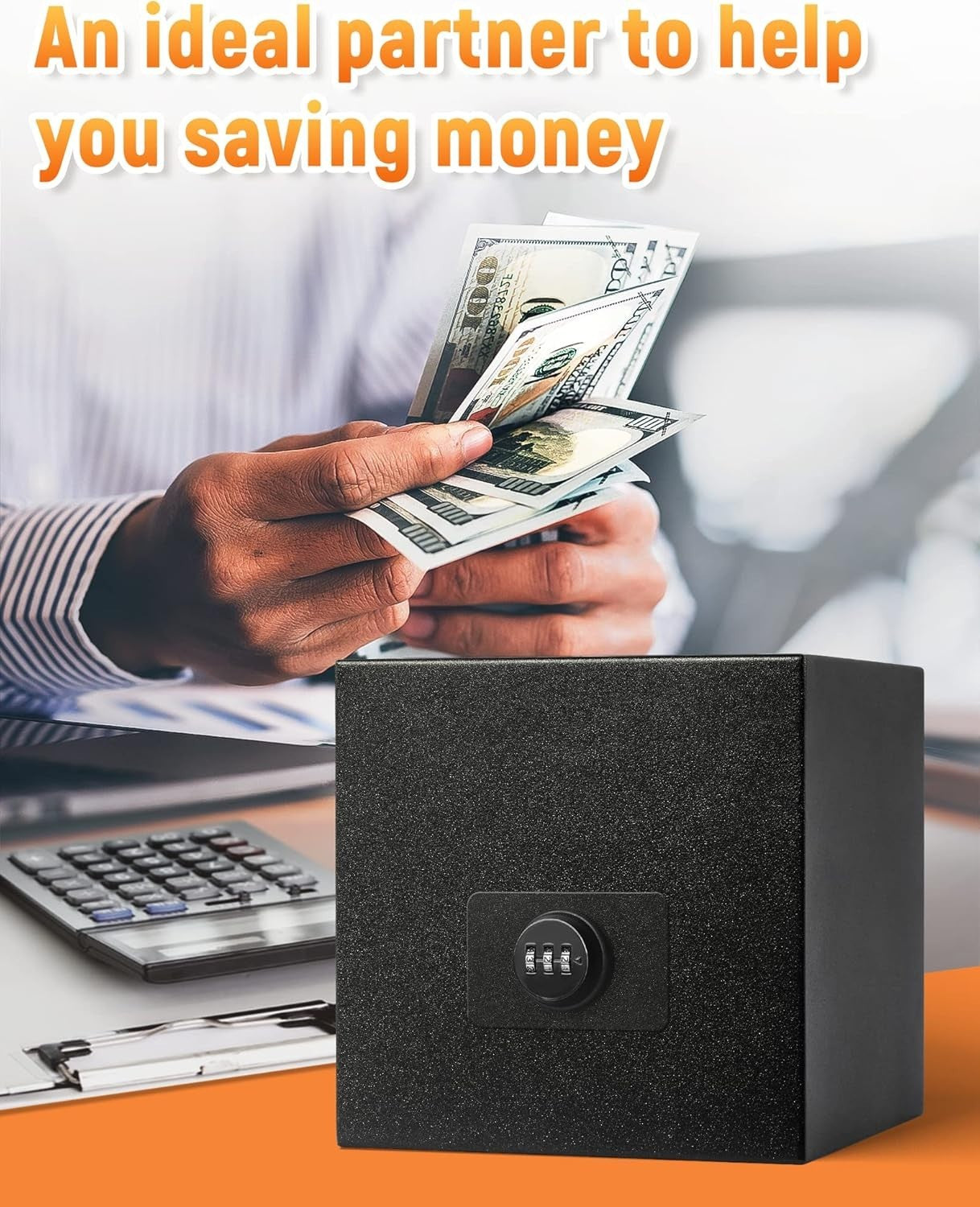 Locking Metal Piggy Bank Money Saving Box Combination Password Safe