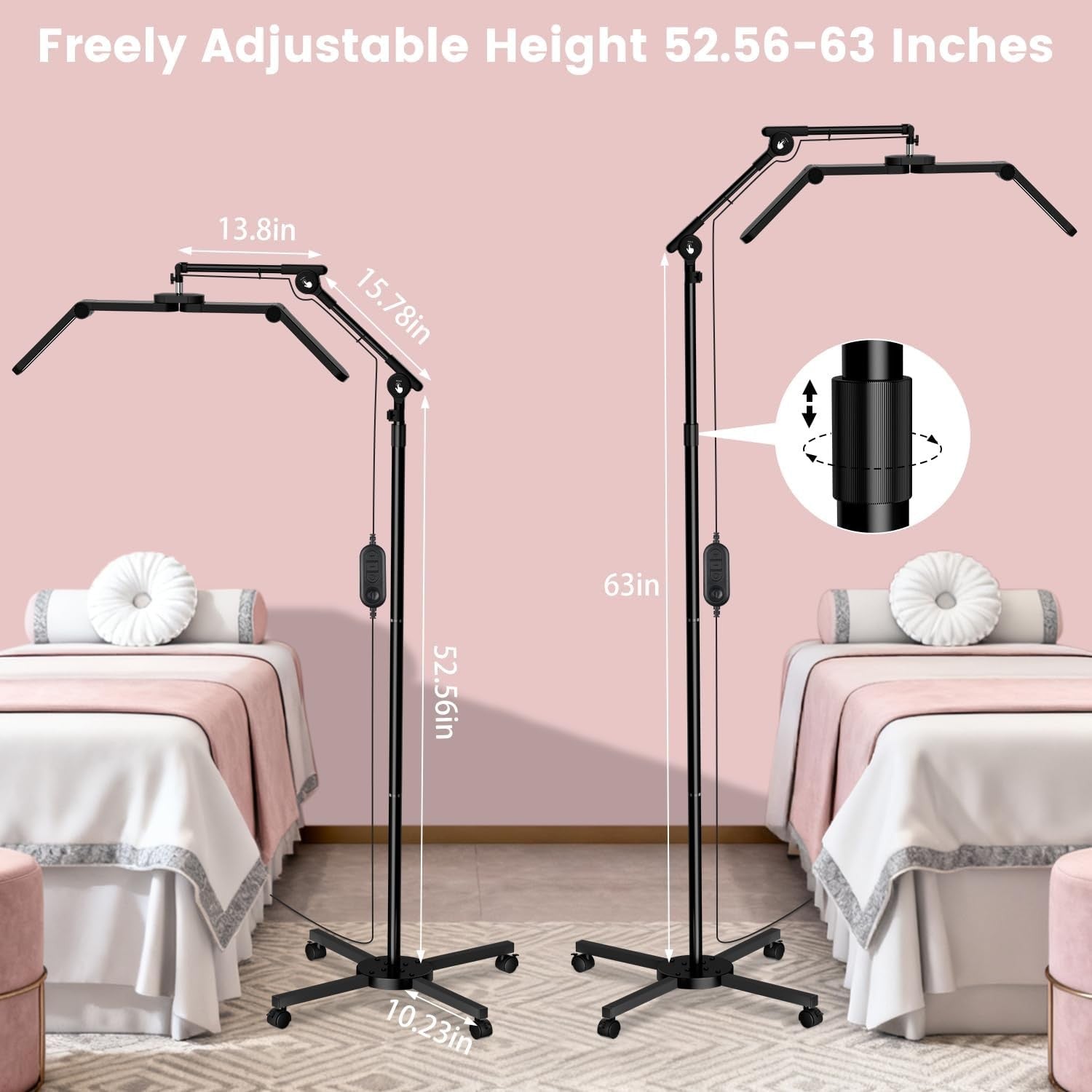40W Foldable Square Lash Light LED Beauty Lamp Remote Dimmable