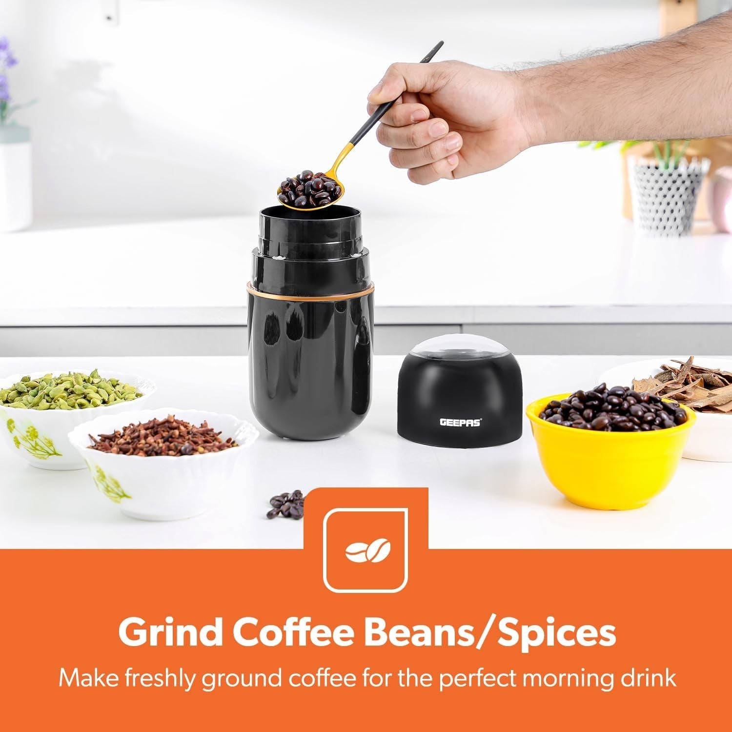 750ml Filter Coffee Machine Set | 4-in-1 Milk Frother & 80g Grinder | Fast Brew