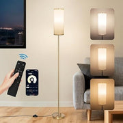 Dimmable Floor Lamp Remote Control Tall Reading Light Linen Shade