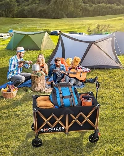 Heavy-Duty Outdoor Trolley 150kg | Folding Cart w/ 360° Wheels & Brakes