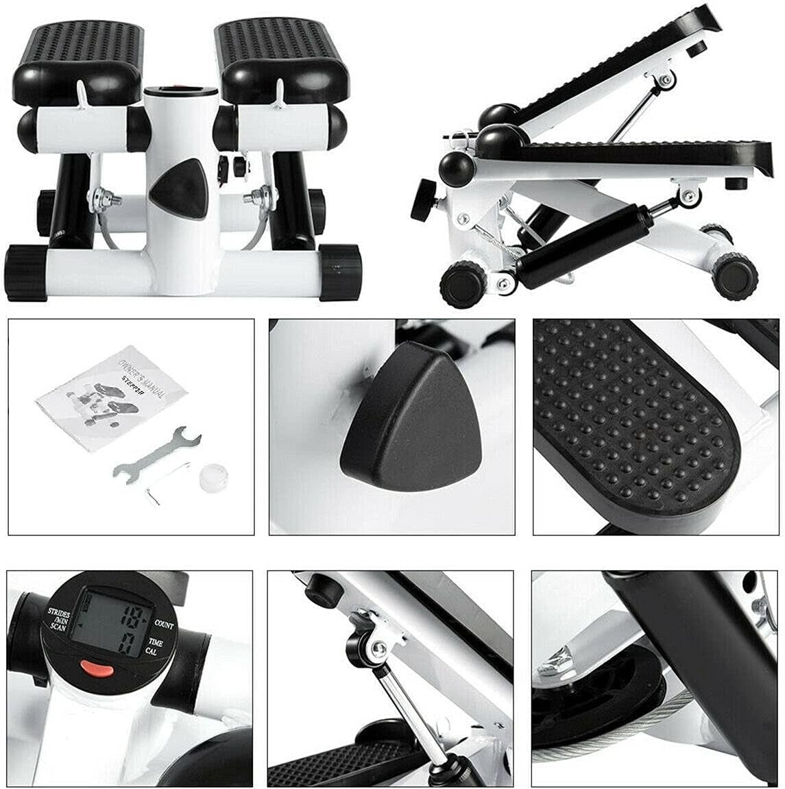 Mini Stepper Exercise Machine LCD Display Anti Slip Pedals Compact Home Cardio