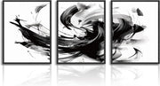 Black White Abstract Wall Art Set Modern 3 Piece Prints Bedroom Living Decor