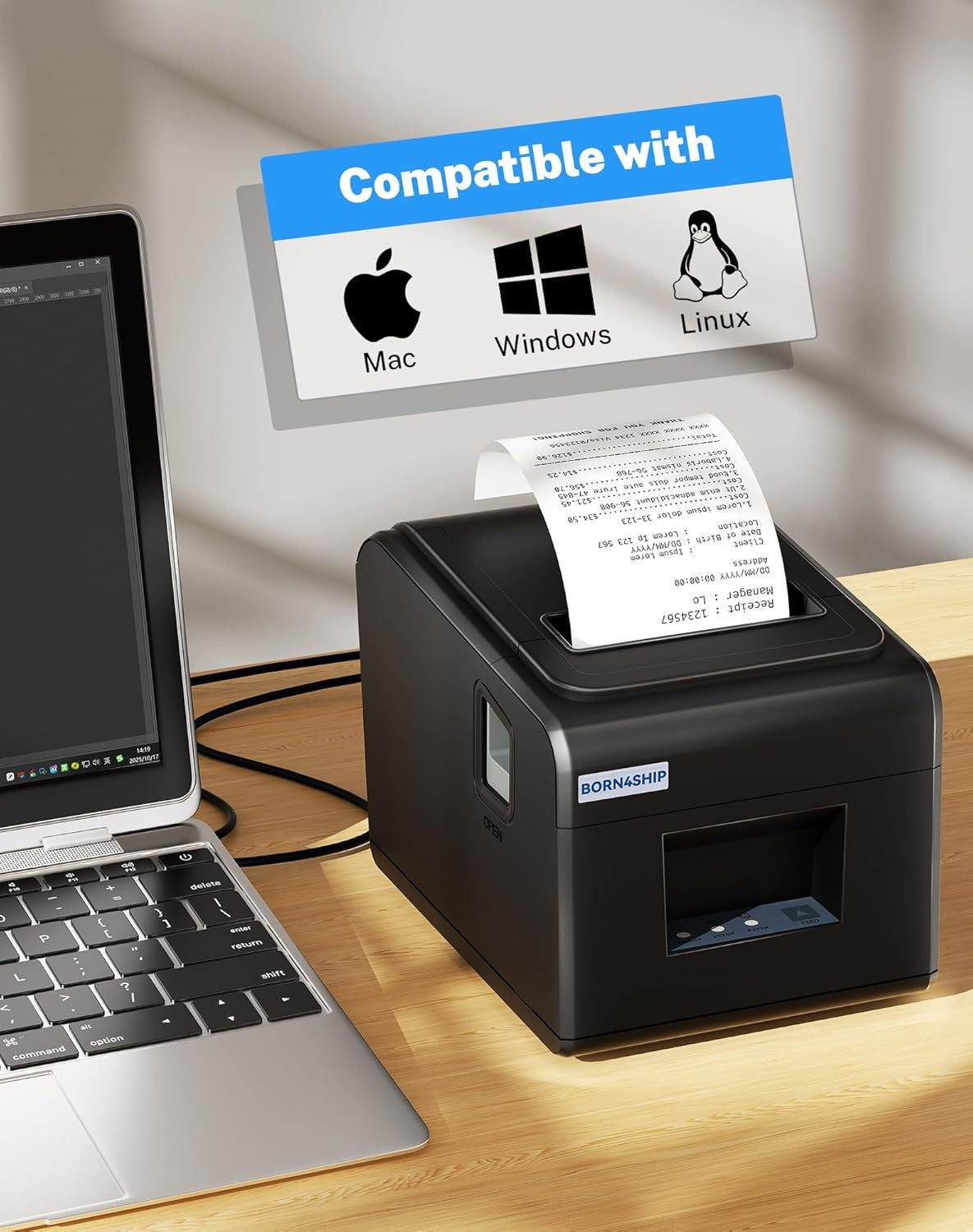 80mm Thermal Receipt Printer POS USB Ethernet Serial Auto Cutter