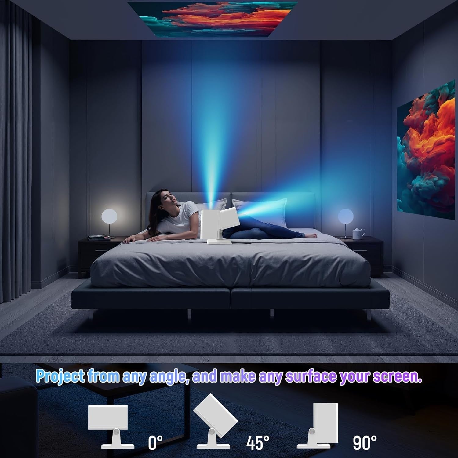 Mini Smart Projector Android 11 1080P 4K Support WiFi Bluetooth