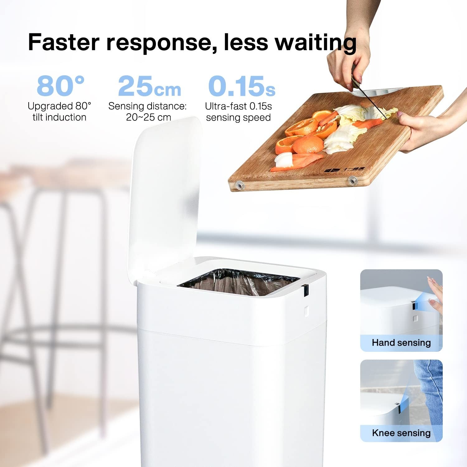 4Gallon Touchless Smart Trash Can – Automatic Self-Sealing Bin