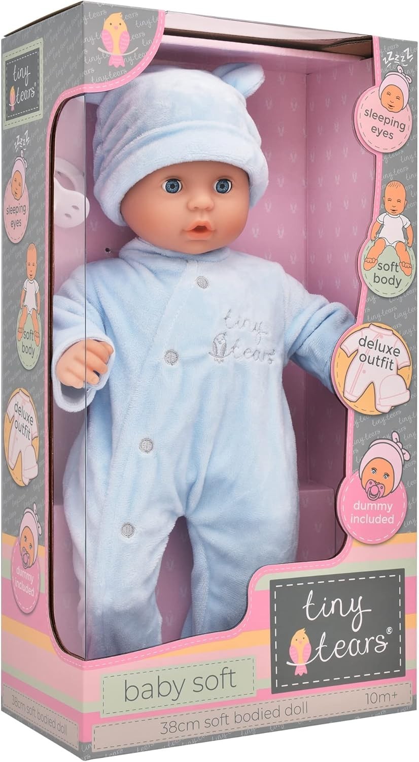 Soft Baby Doll 38cm with Sleeping Eyes Dummy Cuddly Toddler Toy