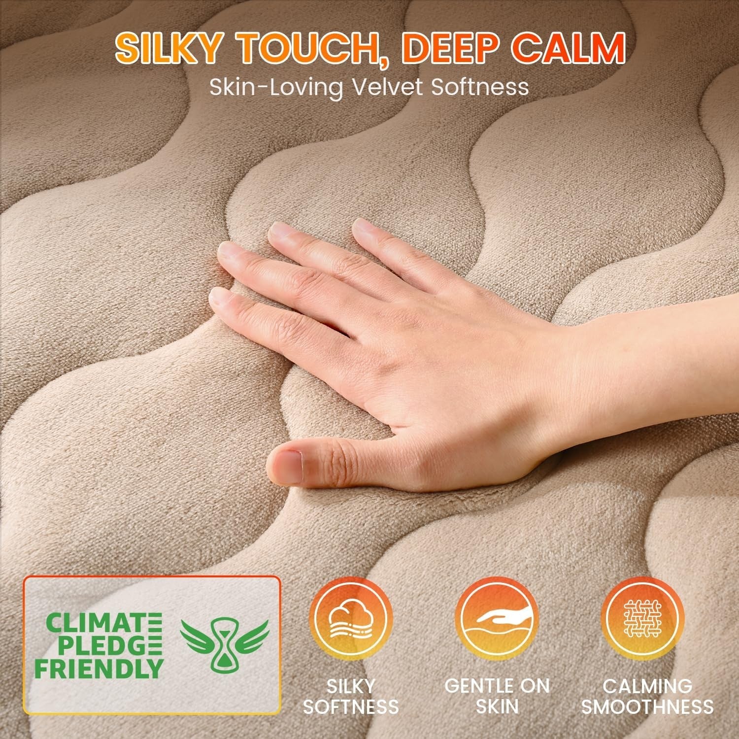 Electric Heated Underblanket Double 150x200cm Dual Control 10 Heat Light Brown