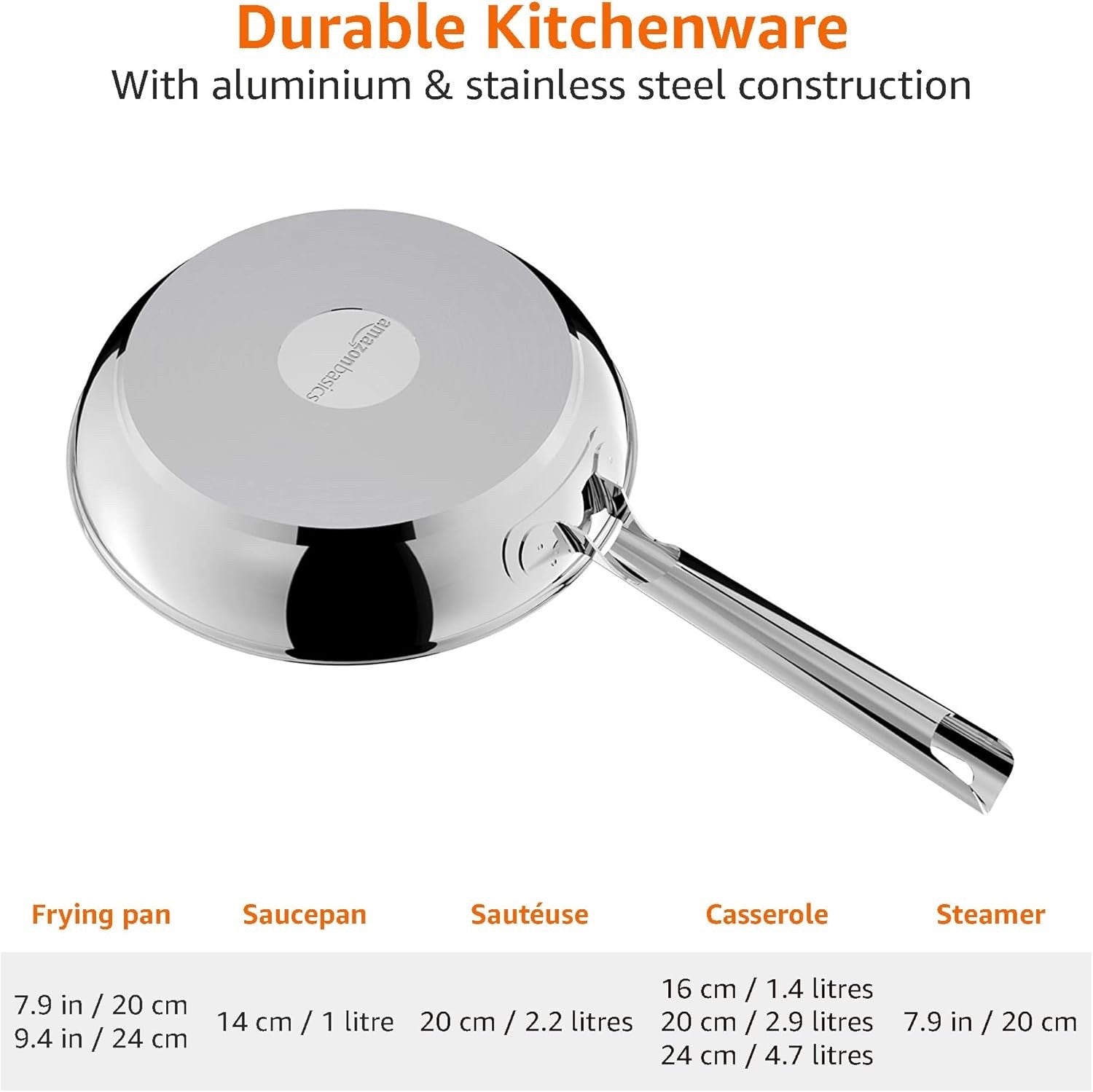 11Pcs Stainless Steel Cookware Set with Lids, Induction, Dishwasher & Oven Safe