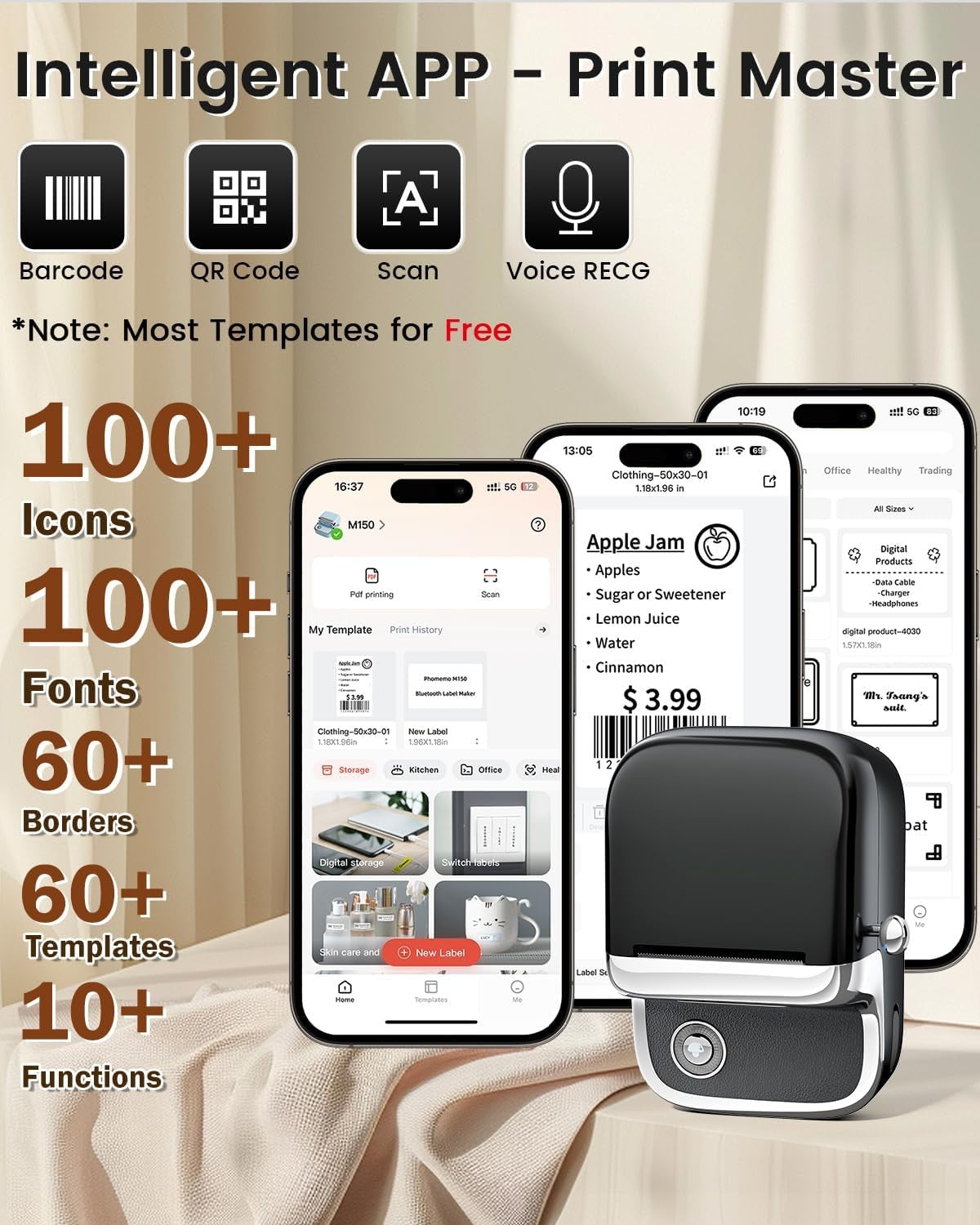 Phomemo M150 Label Maker Machine Bluetooth Thermal Sticker Printer