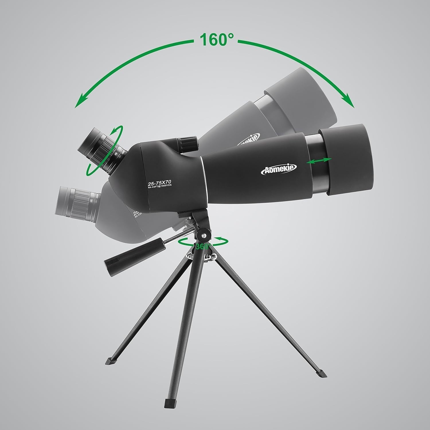 25-75X70 Spotting Scope with Tripod & Case for Birdwatching & Shooting