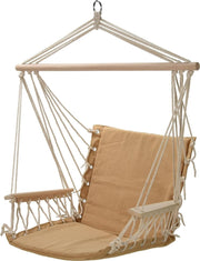 Heavy Duty Hanging Hammock Chair with Armrests & Suspension Straps, 120kg Capaci