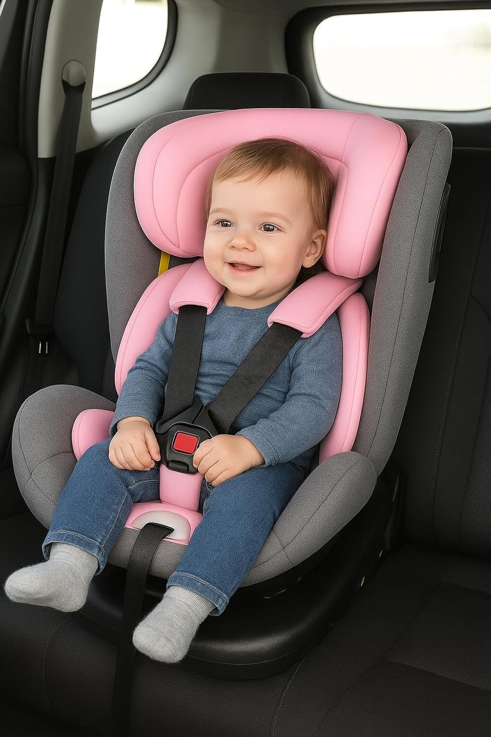 360° Rotating i-Size Car Seat ISOFIX R129 0–36kg Birth to 12 Years Pink