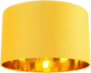 Ochre Drum Lamp Shade Gold Lined Modern Table Floor Pendant 14"