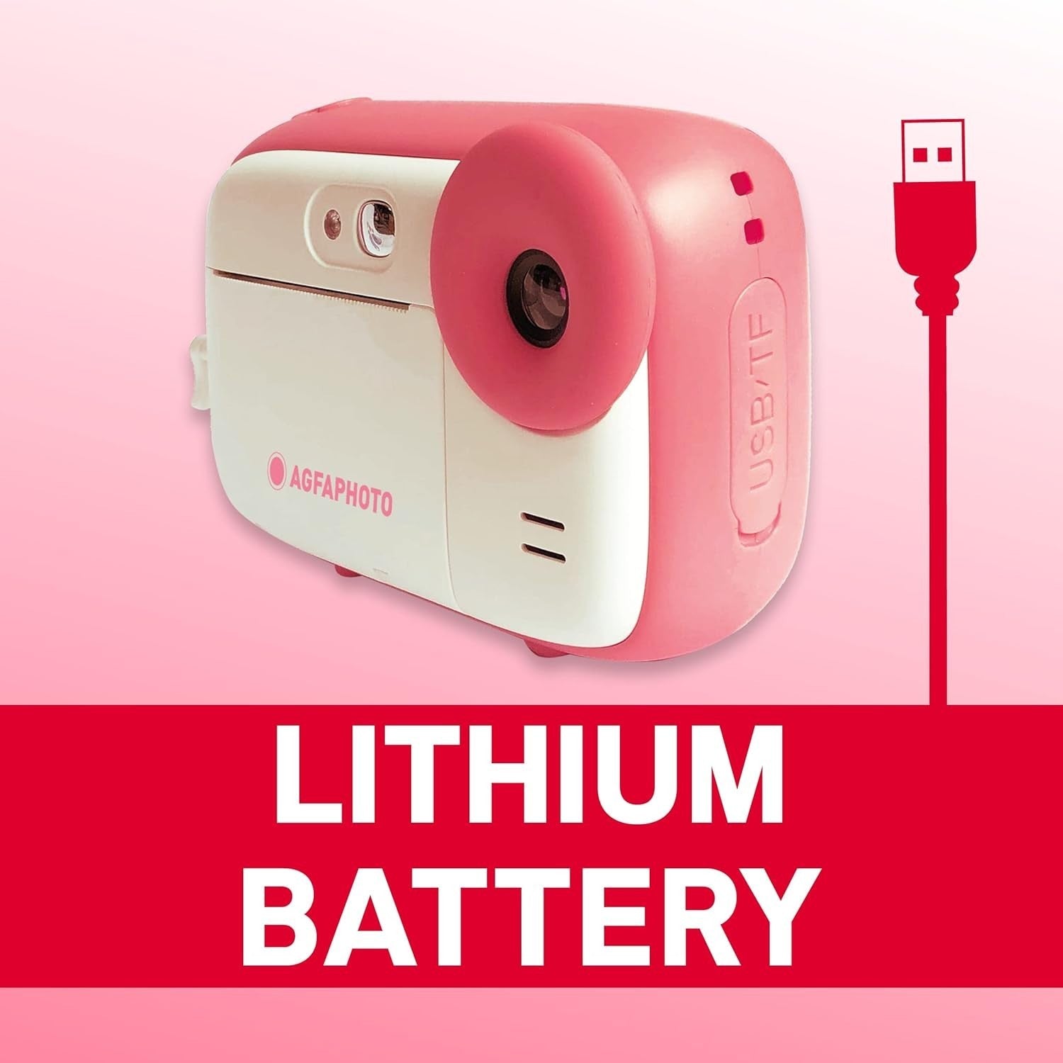 Kids Instant Print Camera 15MP HD Photo Video Camera + 6 Paper Rolls
