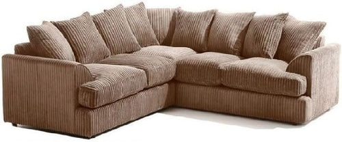 5 Seater Jumbo Cord Modular Corner Sofa Camel L-Shaped Dual Arm Couch