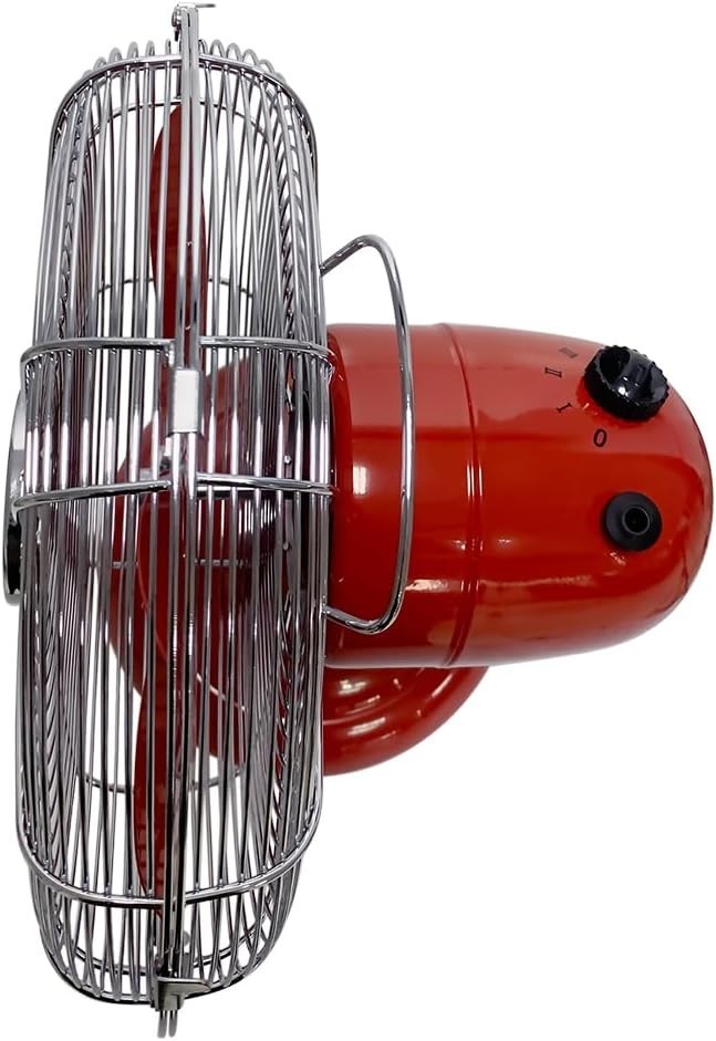 12" Retro Metal Table Fan – 3-Speed Tilt Oscillating Air Circulator Crimson Red