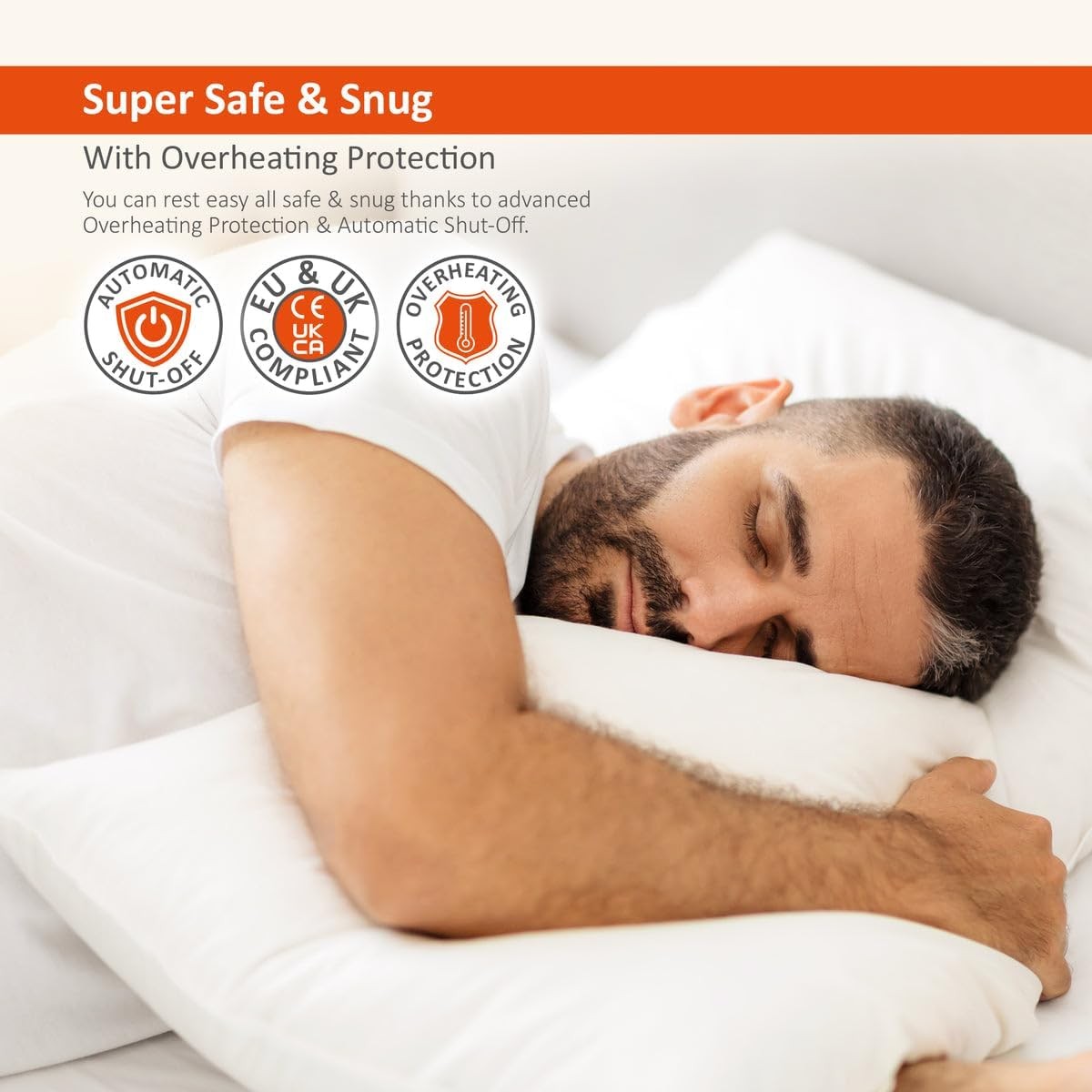 Electric Heated Mattress Blanket Single 193x91cm Fitted 3 Heat Washable