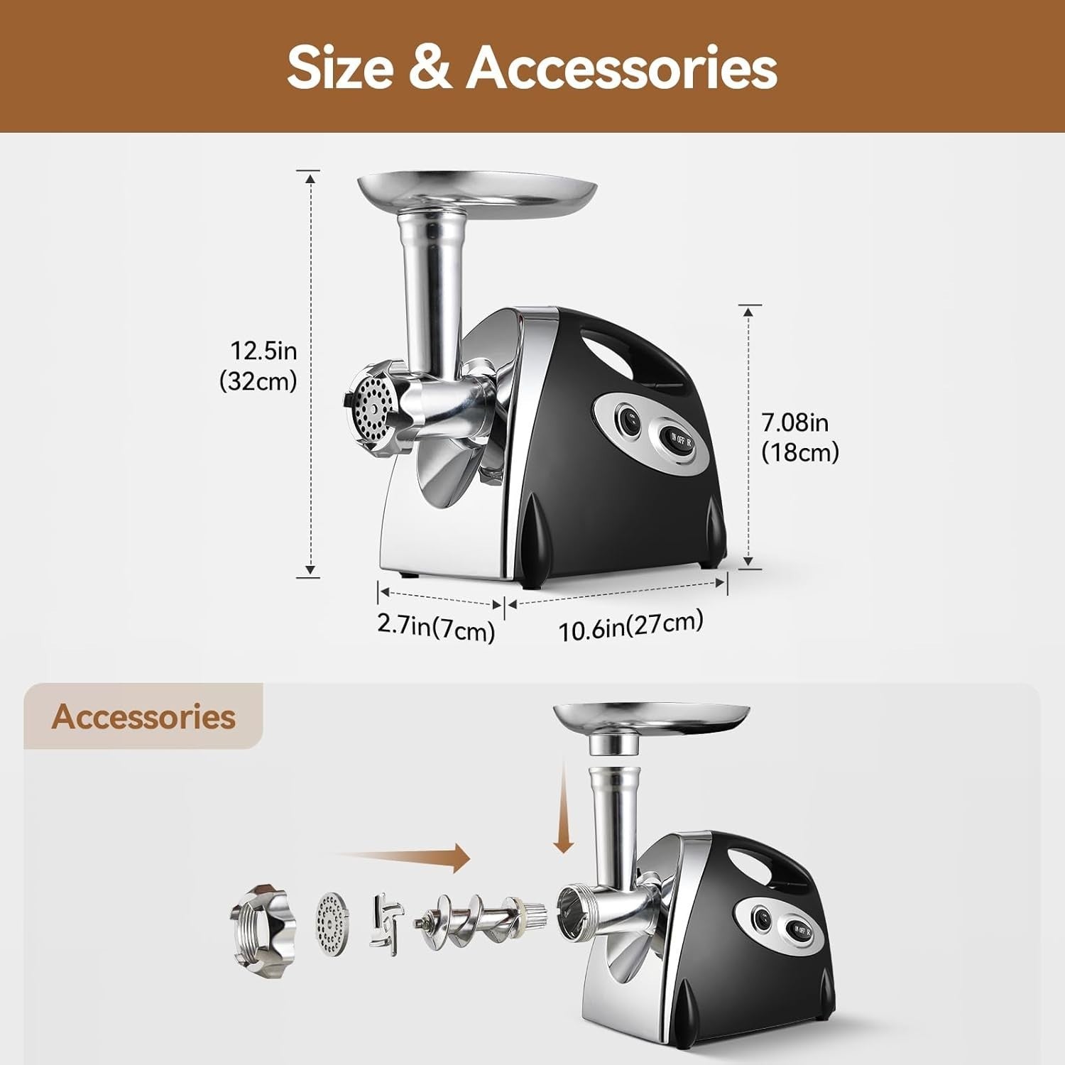 2800W Electric Meat Grinder Meat Mincer Sausage Maker 3 Grinding Plates