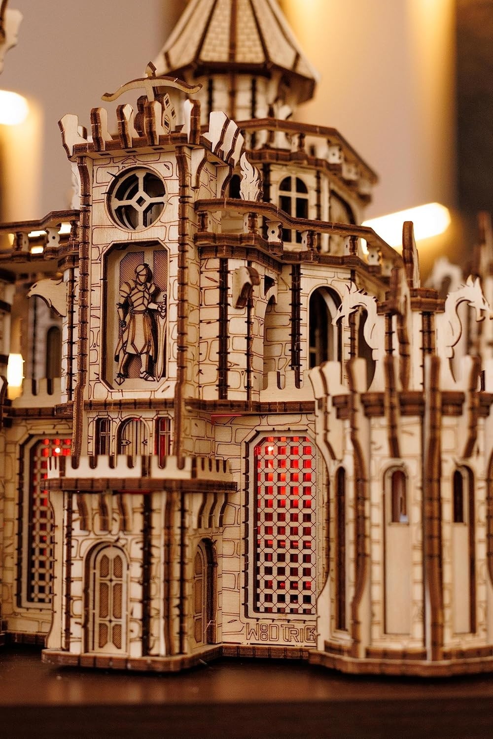 3D Wooden Puzzle Castle Kit w/ LED, Rotating Towers – 978 Pcs Gift Set