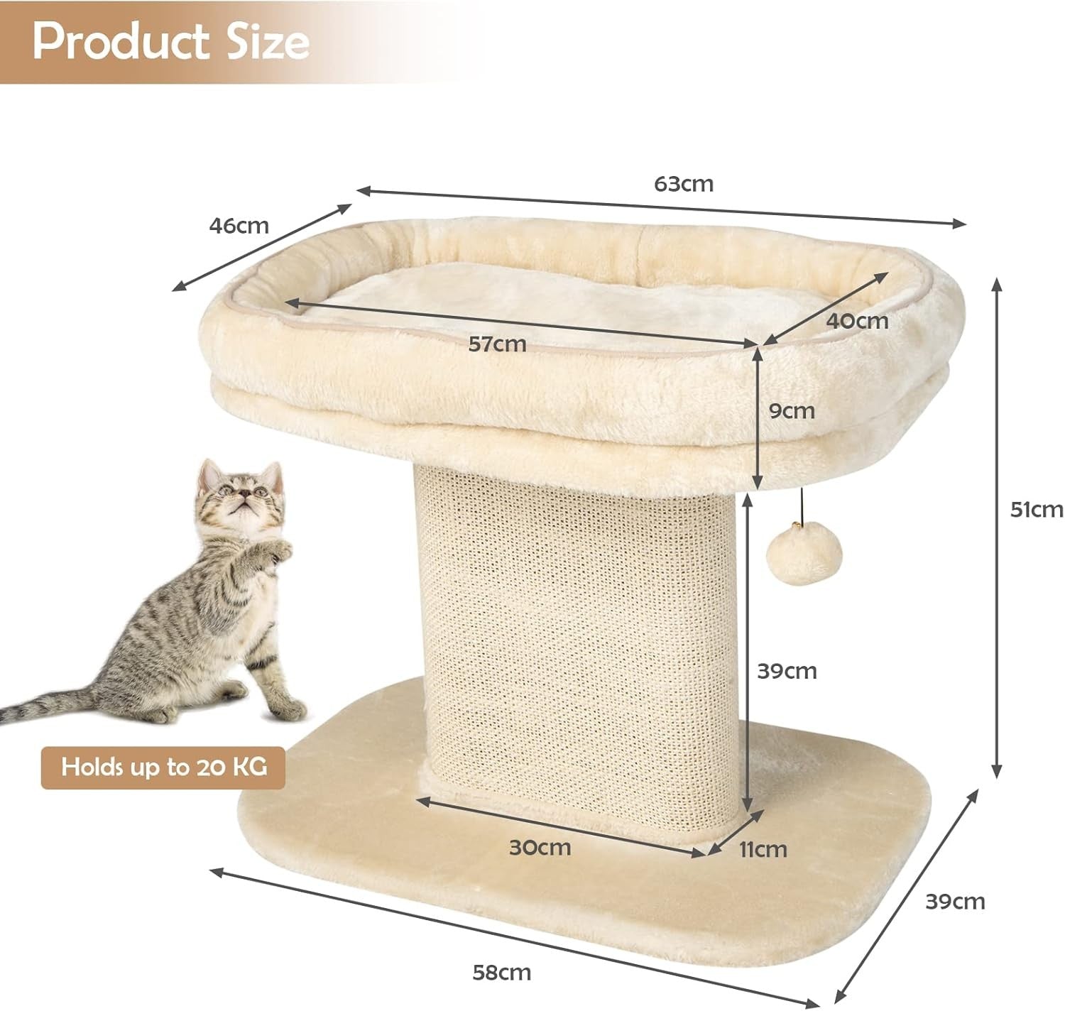 Cat Tree for Kittens Plush Perch Scratching Post Indoor Cat Bed Tower
