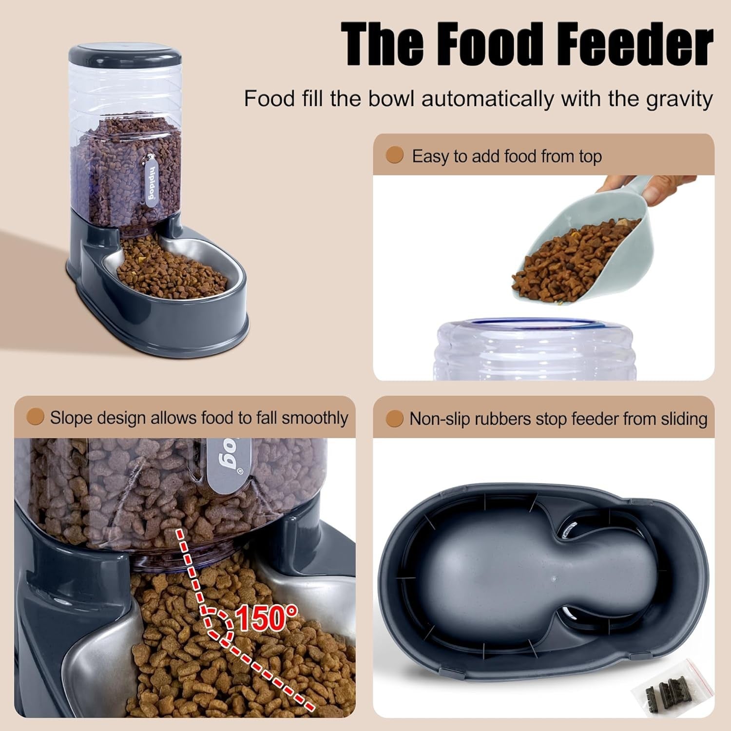 Gravity Pet Feeder & Water Dispenser Set 3.8L Stainless Steel Bowls