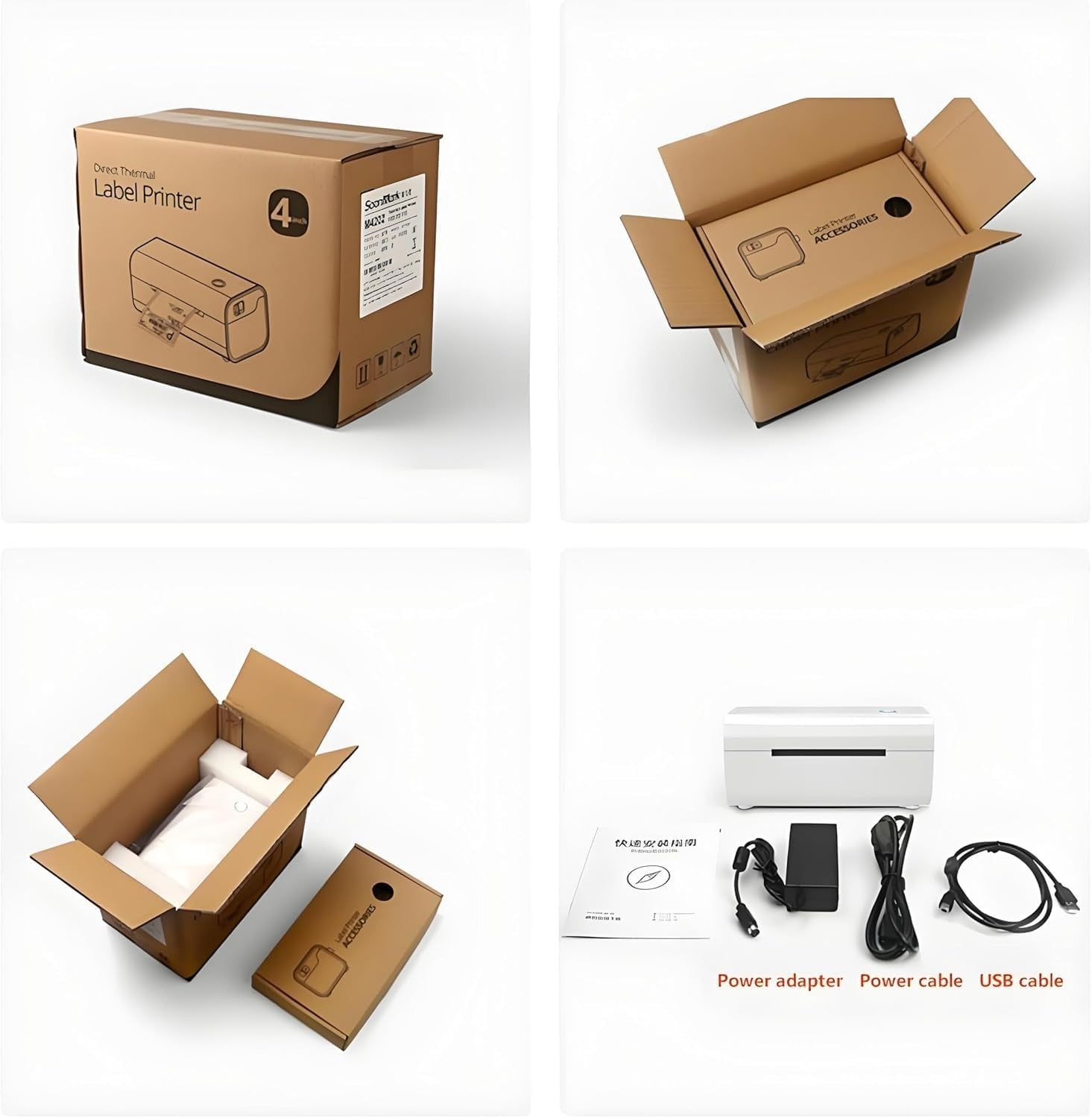 USB 4x6 Thermal Shipping Label Printer Compatible with iPhone Android Window