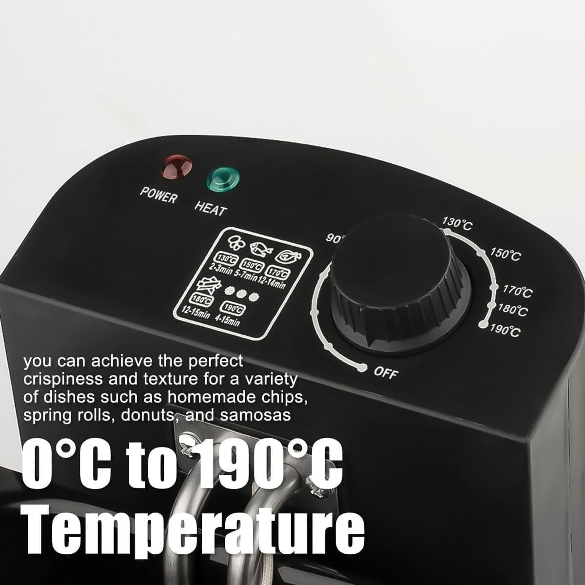 2000W Electric Deep Fryer 1.5L Temp Control Basket Lid Stainless