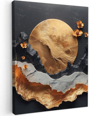 Gold Black Abstract Canvas Wall Art 30x40cm Luxury Modern Print