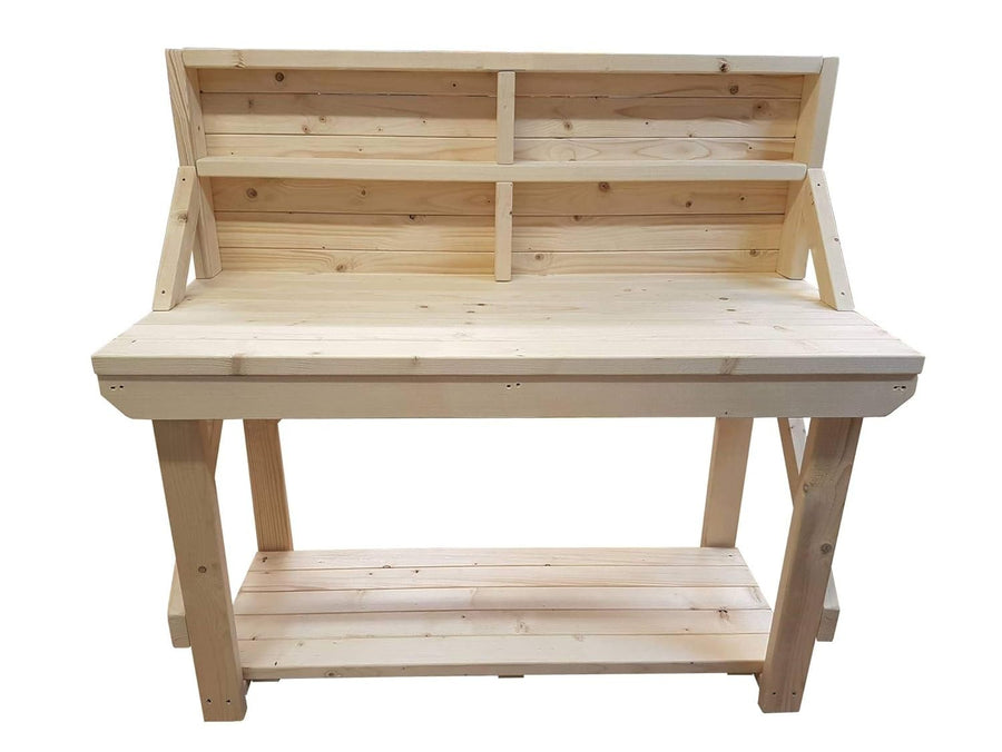8ft Heavy Duty Wooden Workbench with Back Panel – Solid Construction Timber
