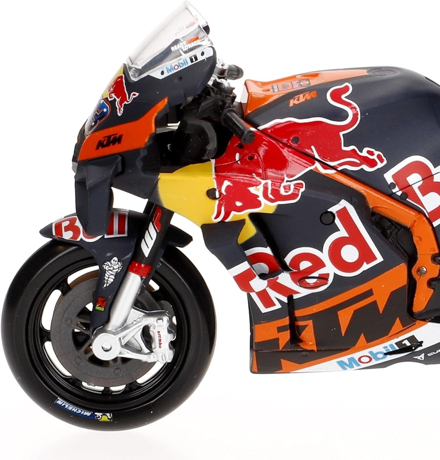 Detailed Die-Cast Red Bull Replica Motorbike Model with Display Stand