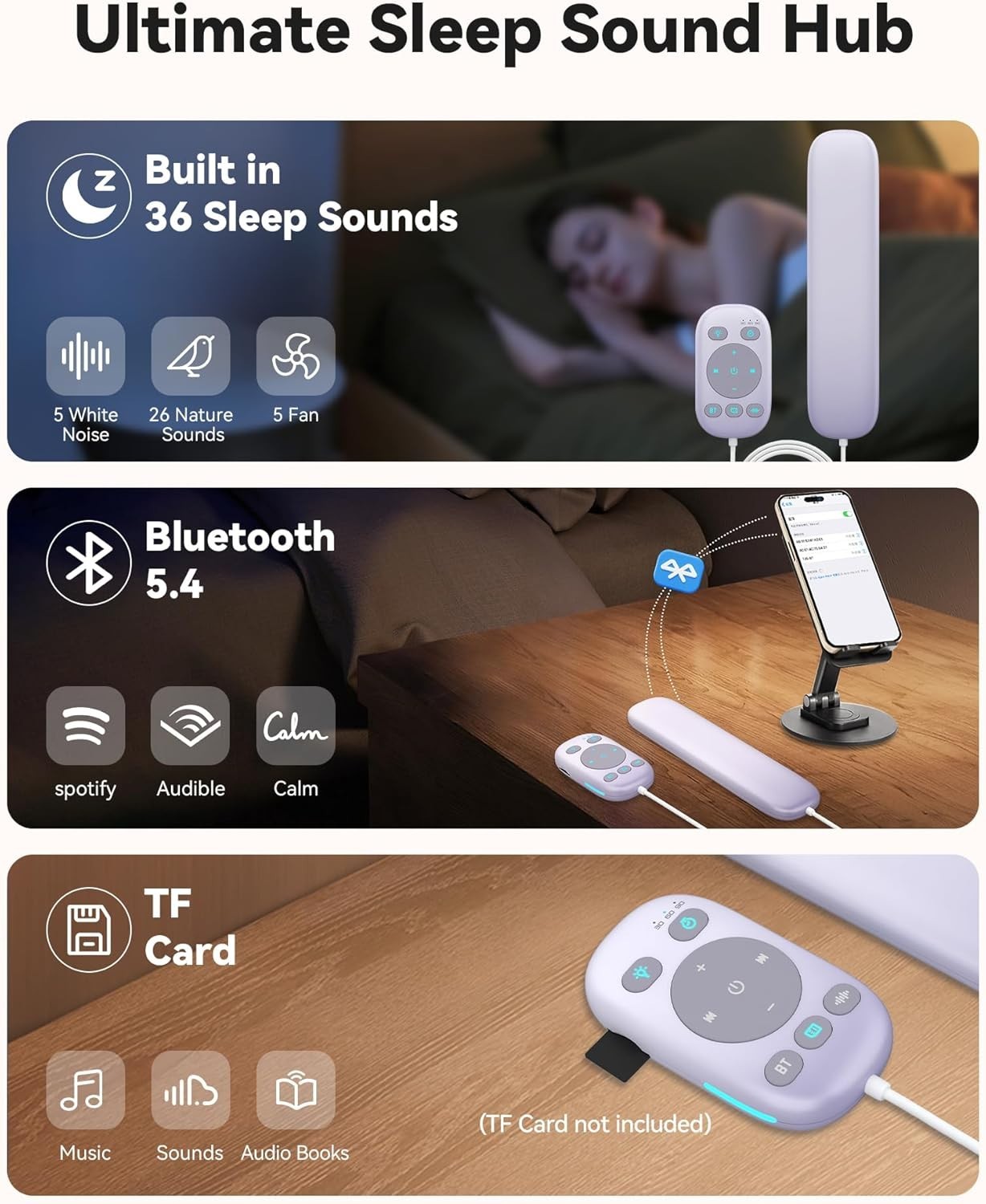 Under Pillow Bone Conduction Speaker Bluetooth White Noise Sleep Sound