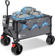 Heavy Duty Folding Camping Wagon 250L 440lbs All-Terrain Wheels Beach Cart