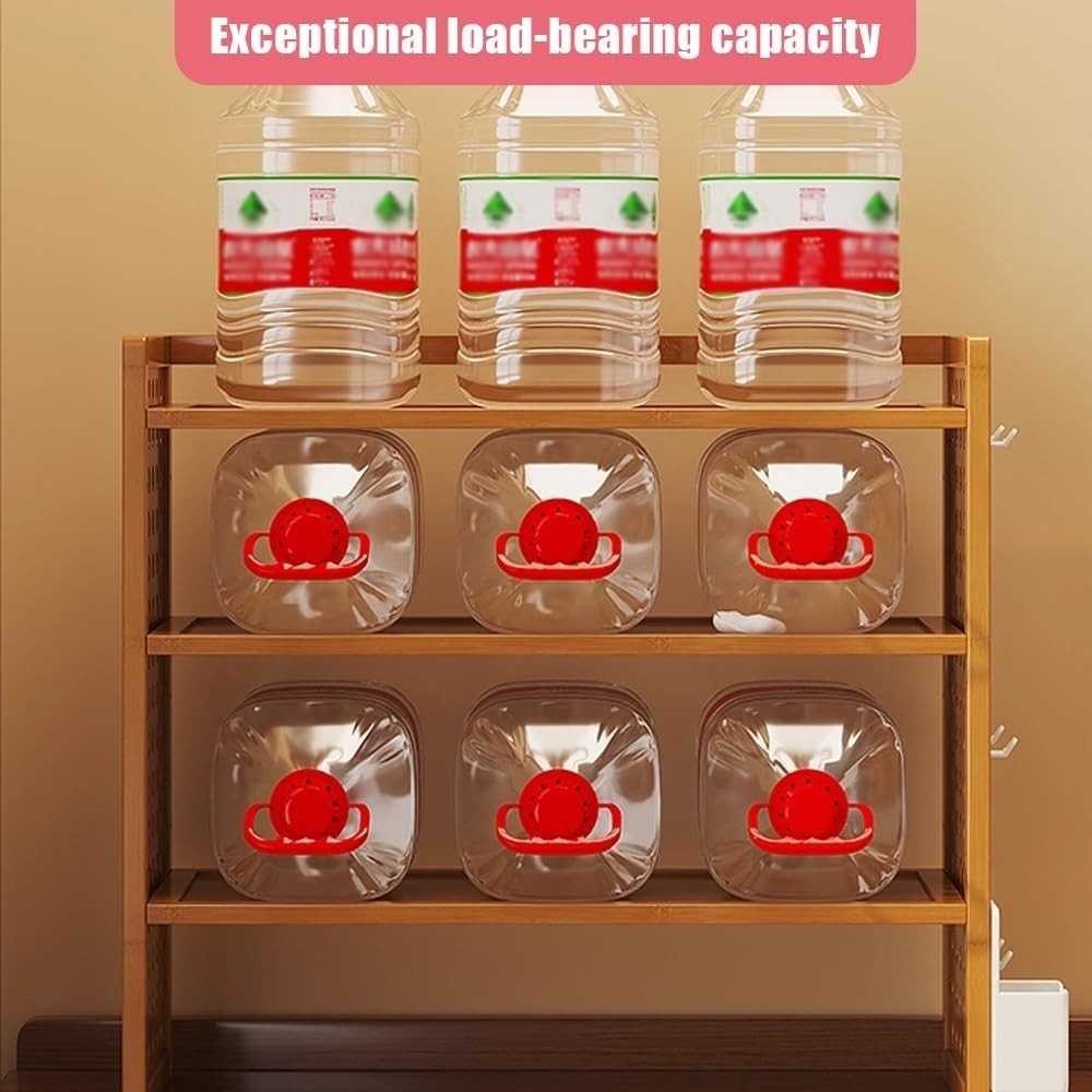 3-Tier Desktop Bookshelf Organizer w/ Pegboard | Bamboo Desk Hutch 50×20×56cm