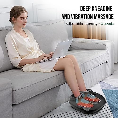 Shiatsu Foot Massager with Heat, Deep Kneading, Compression & Vibration