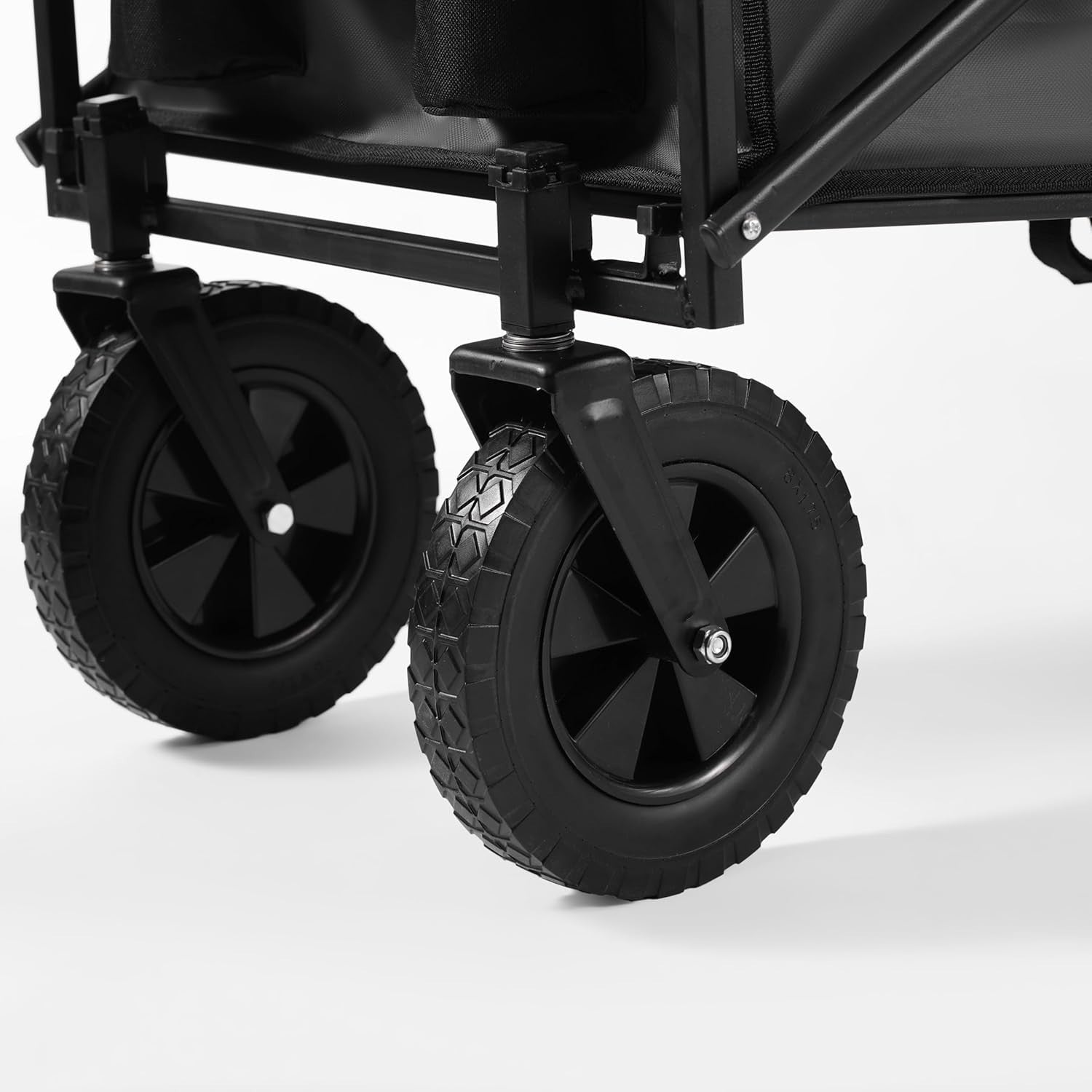 Mini Foldable Black Wagon – Portable Garden Trolley Cart w/ 60kg Load Capacity