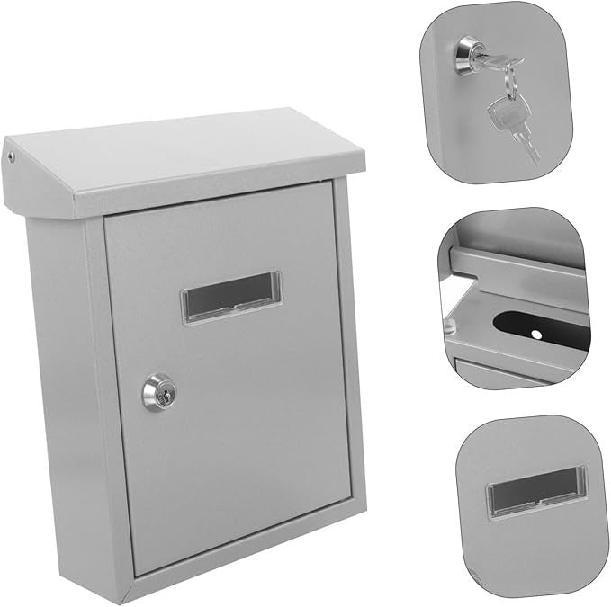 Wall Mounted Mailbox Stainless Steel Outdoor Post Box Secure Letter Holder