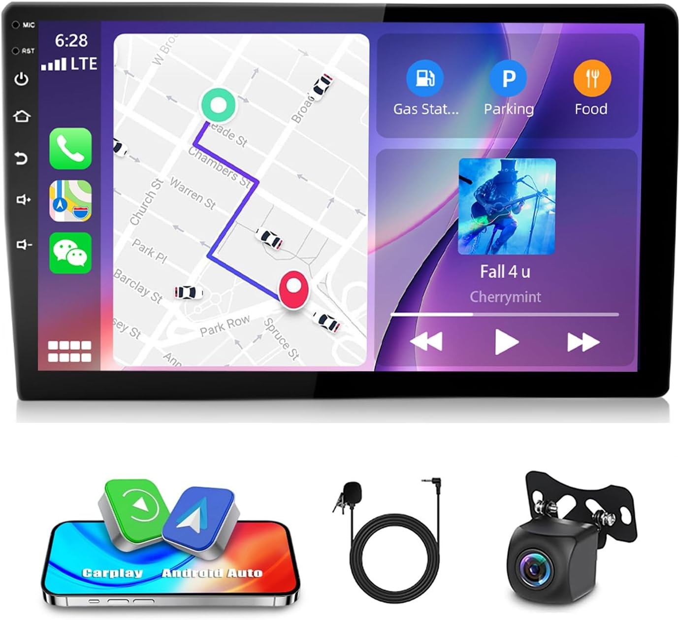10.1" Car Stereo 2+64GB CarPlay Android Auto Sat Nav BT WiFi