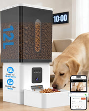 12L Smart Automatic Dog Feeder Camera WiFi App Control Large Breed