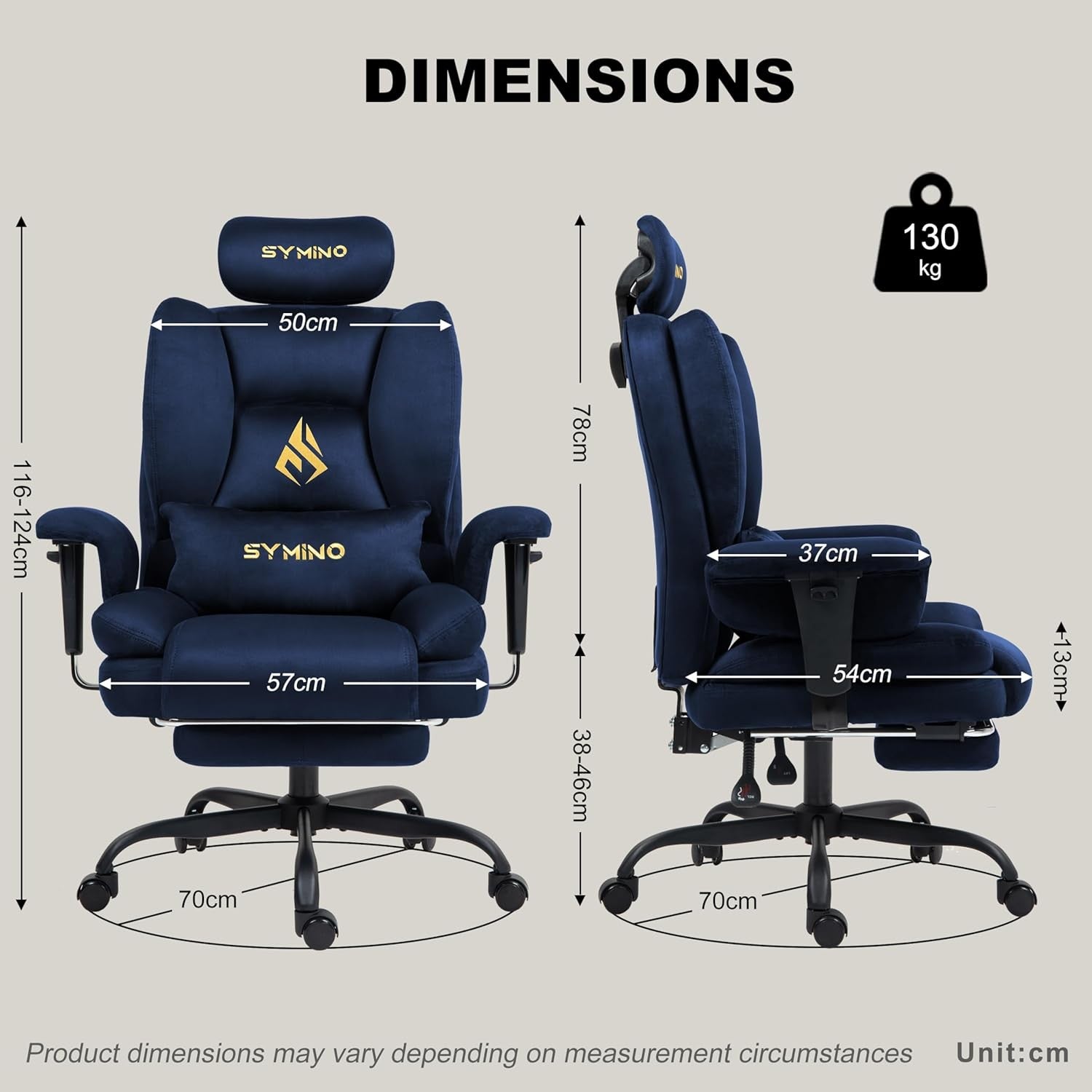 Ergonomic Gaming Chair with Footrest Pocket Spring Dark Blue