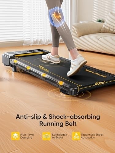 9% Incline Folding Treadmill 2.5HP LED Display Bluetooth Under Desk Home Gym