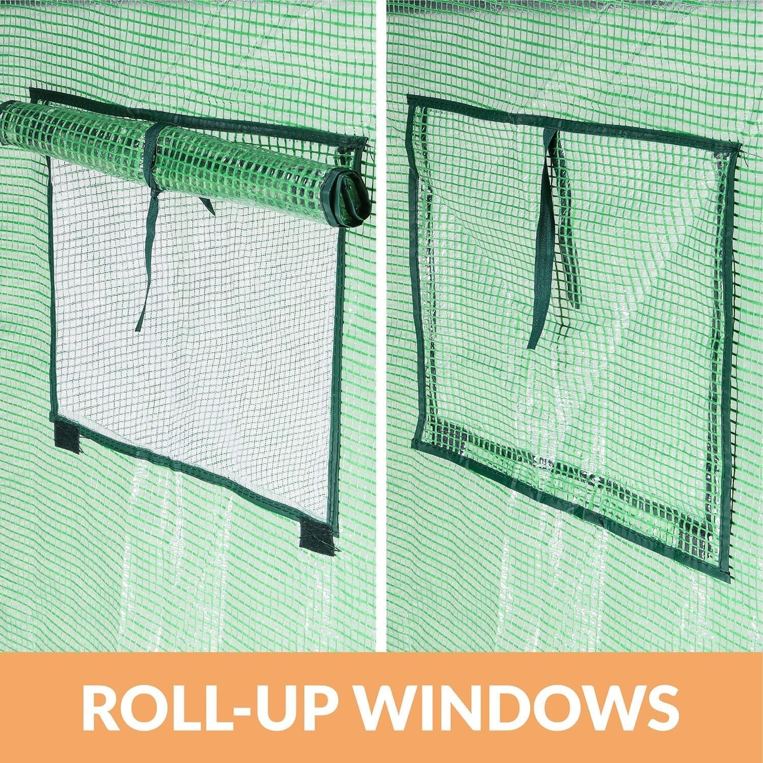 Walk-In Greenhouse 200x78x150cm Weatherproof PE Cover with Roll-Up Doors Windows