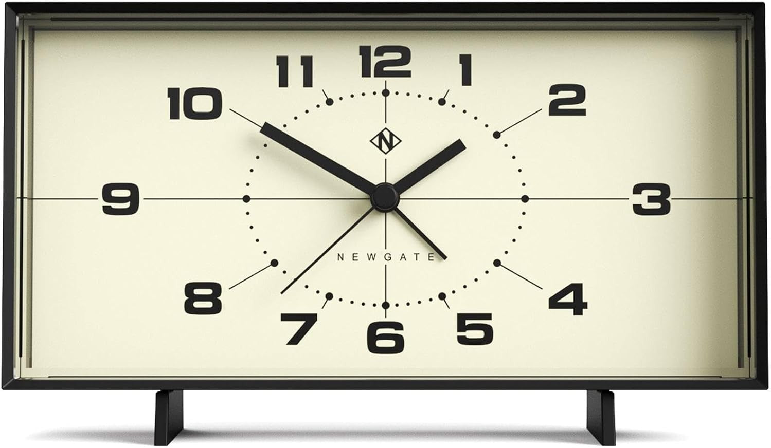 Retro Rectangular Alarm Clock Analogue Bedside Desk Mantel Black Cream