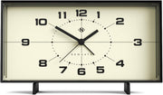 Retro Rectangular Alarm Clock Analogue Bedside Desk Mantel Black Cream