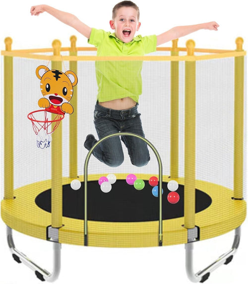 55in Kids Trampoline Safety Net Basketball Hoop Indoor Outdoor